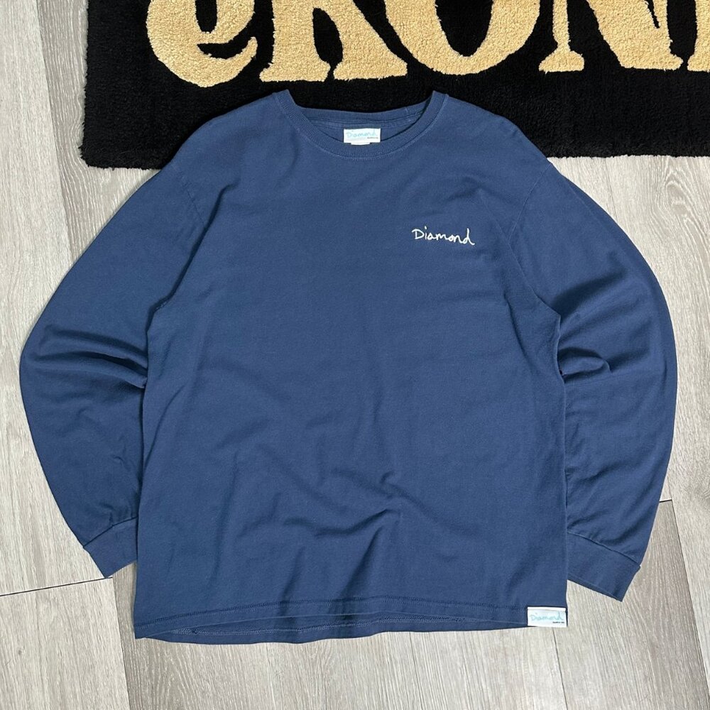 Vintage Diamond Supply Co. Embroidered Logo Essential Long Sleeve Shirt Large